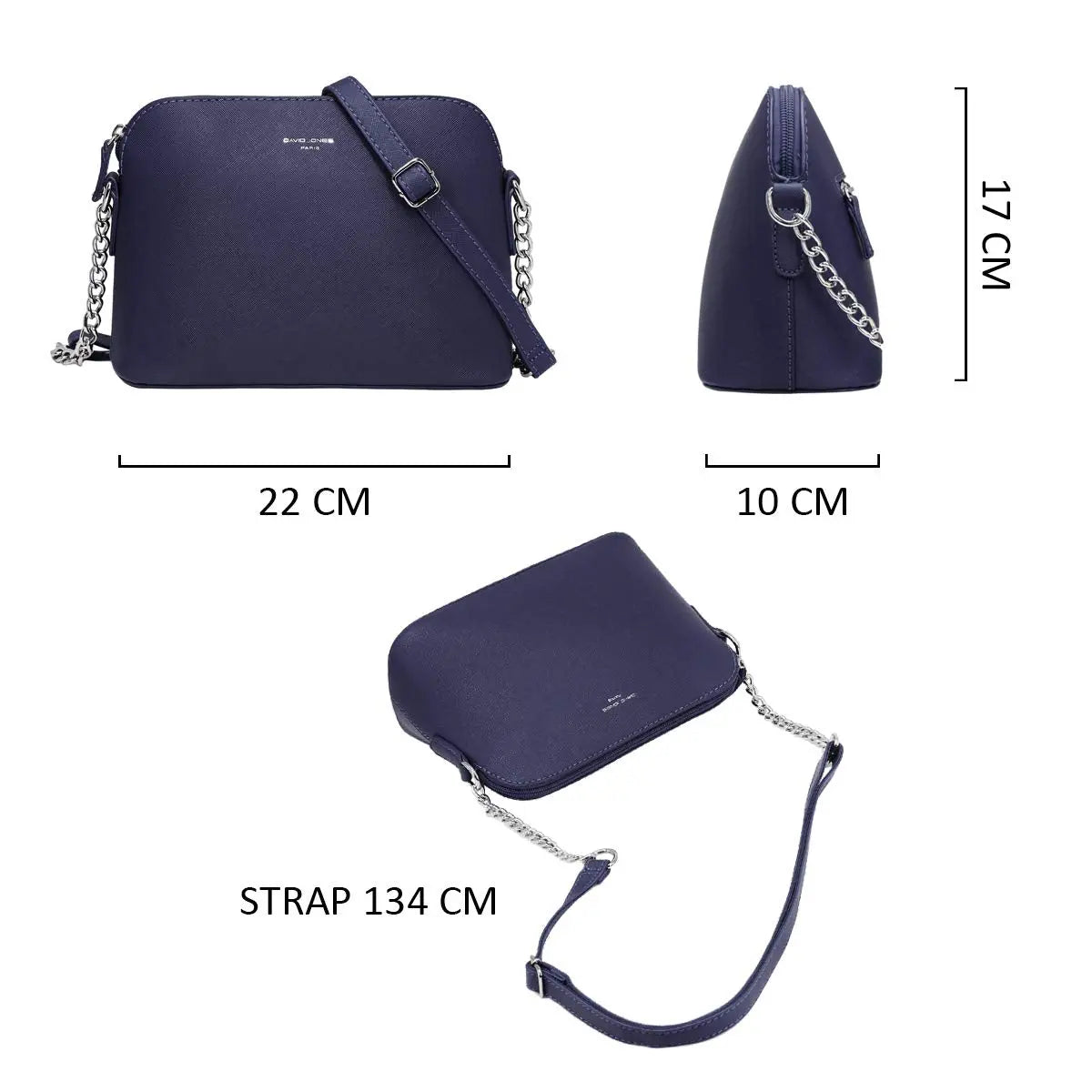 Petit sac bandoulière chaîne semi-rigide David Jones