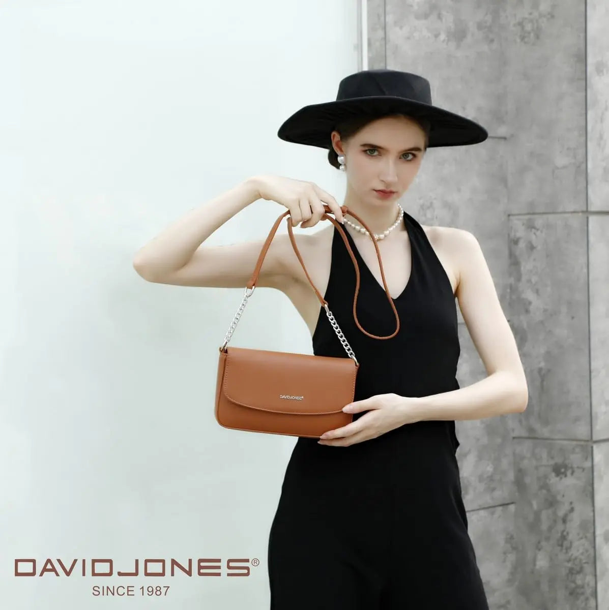 Sac bandoulière à rabat David Jones