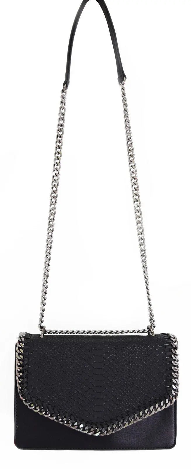 Petit sac bandoulière chaîne matelassé crocodile CRAZYCHIC