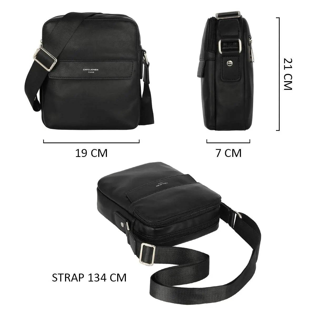 Sacoche homme style cuir véritable David Jones
