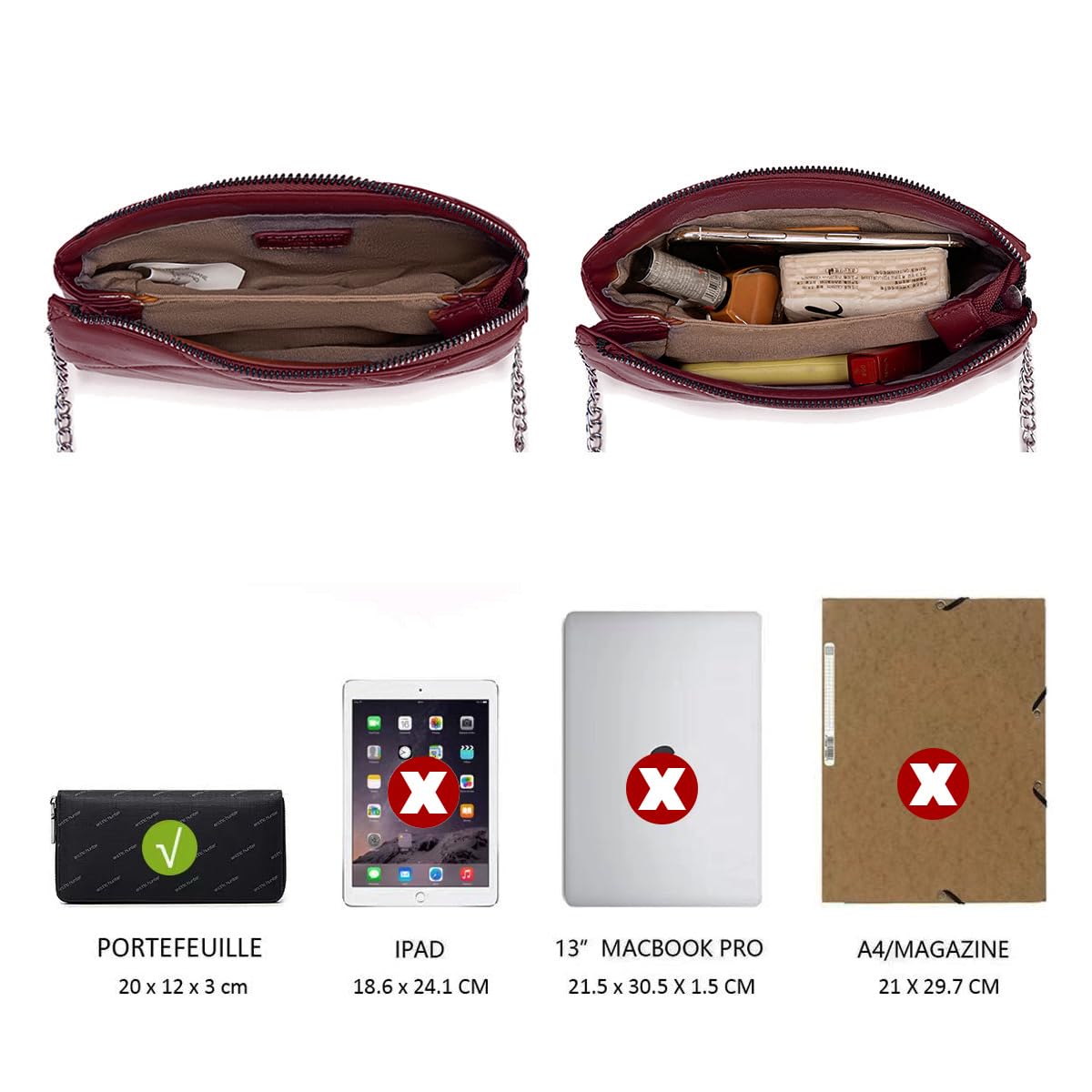 Petite pochette bandoulière matelassé David Jones