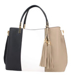 Sac à main femme tricolore pompon CRAZYCHIC