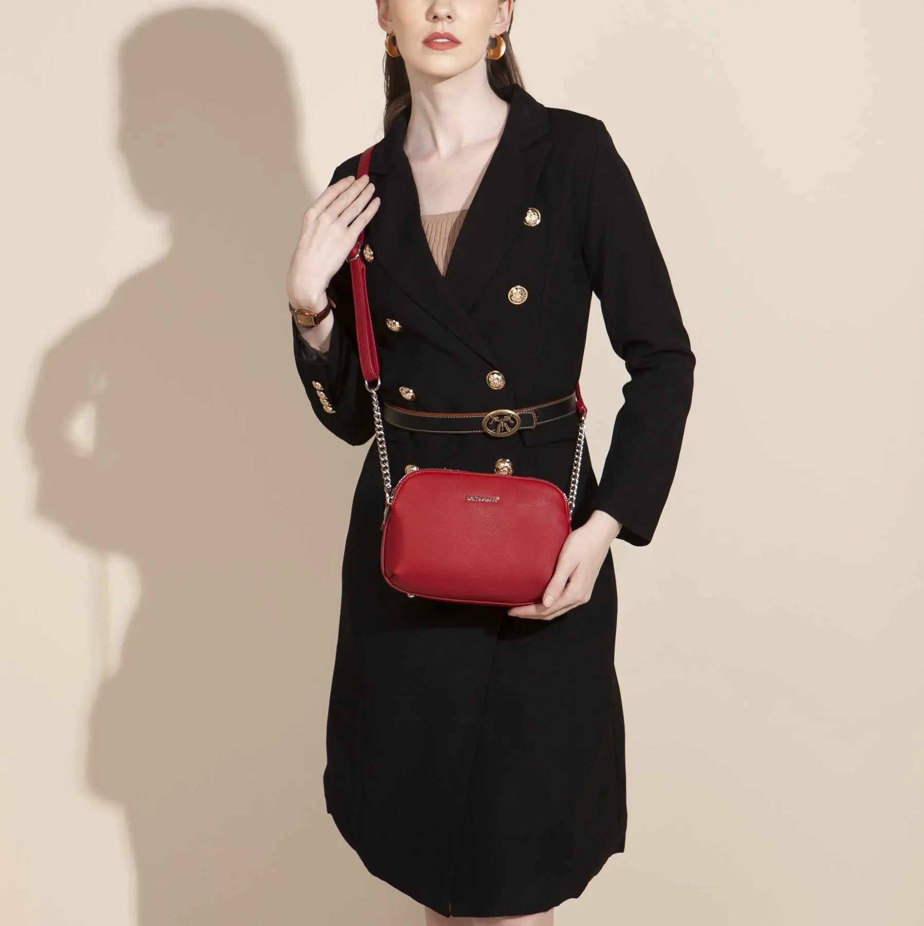 Sac bandoulière multipoche à 3 compartiments David Jones