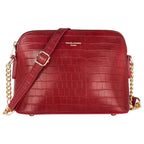 Petit sac bandoulière chaîne argentée motif crocodile David Jones