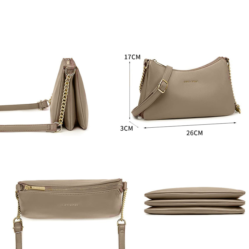 Petit sac bandoulière plusieurs compartiments David Jones