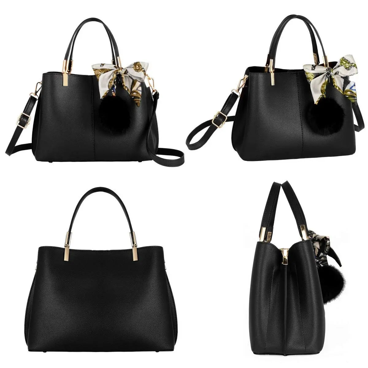 Sac à main femme tricolore pompon CRAZYCHIC
