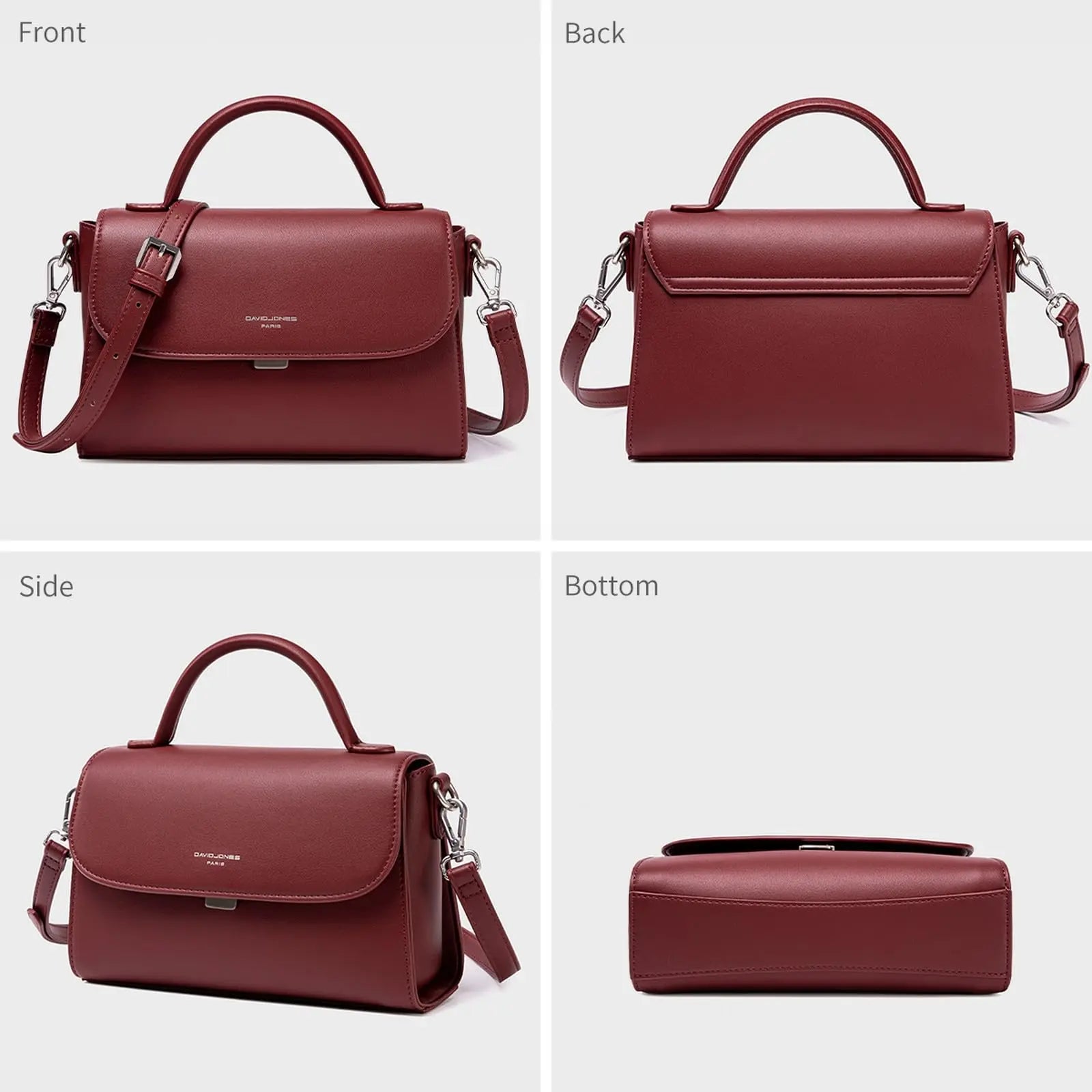 Sac bandoulière besace rabat David Jones