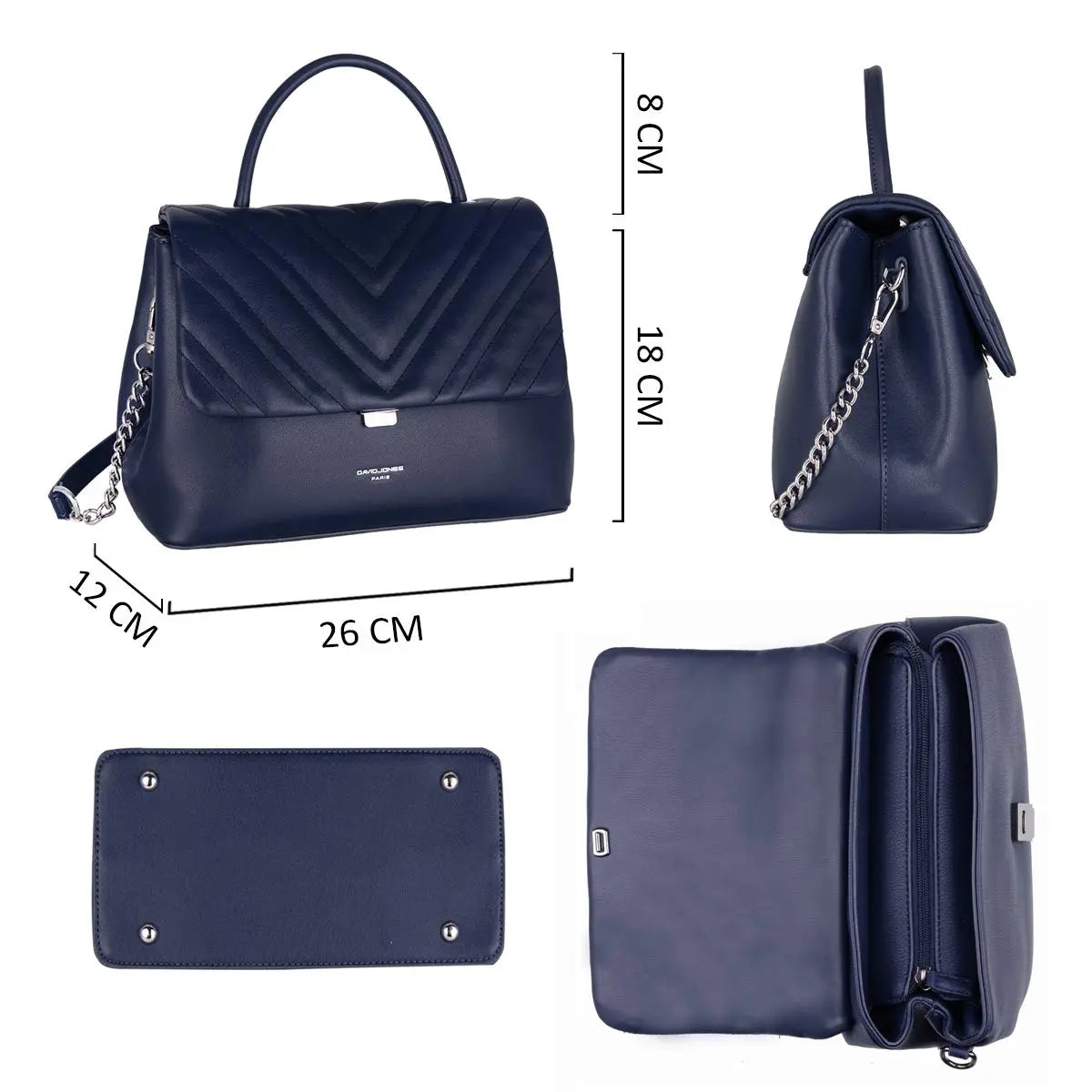 Sac à main bandoulière matelassé David Jones