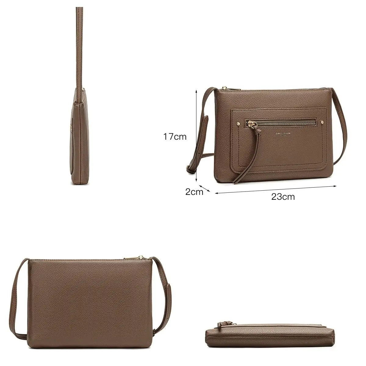 Sac bandoulière plate David Jones