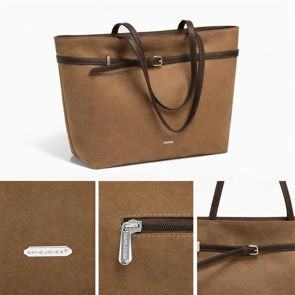 Grand sac à main shopping daim David Jones