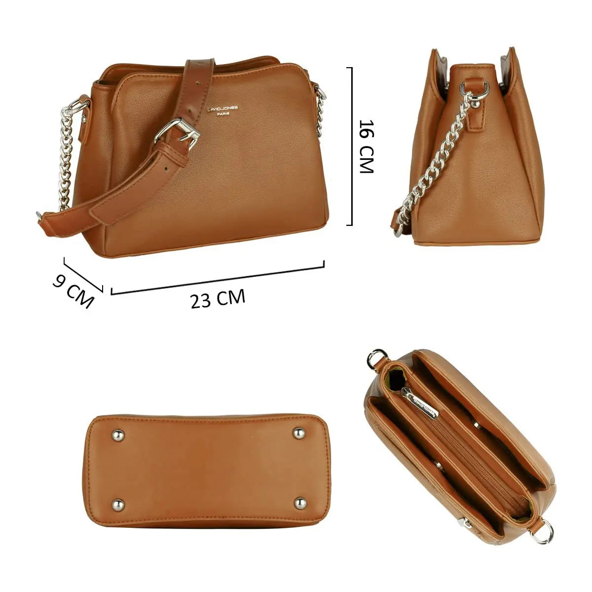 Petit sac bandoulière 3 compartiments David Jones