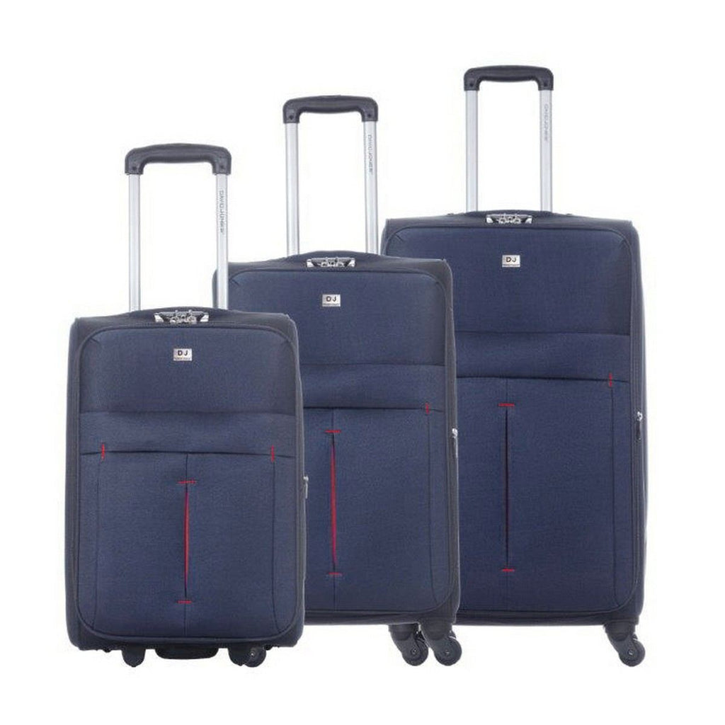 Set de 3 Valises Souples - Lot Trolley Taille Extensible David Jones