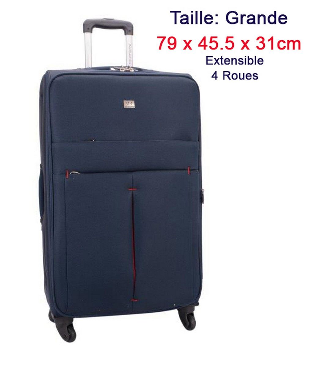 Set de 3 Valises Souples - Lot Trolley Taille Extensible David Jones