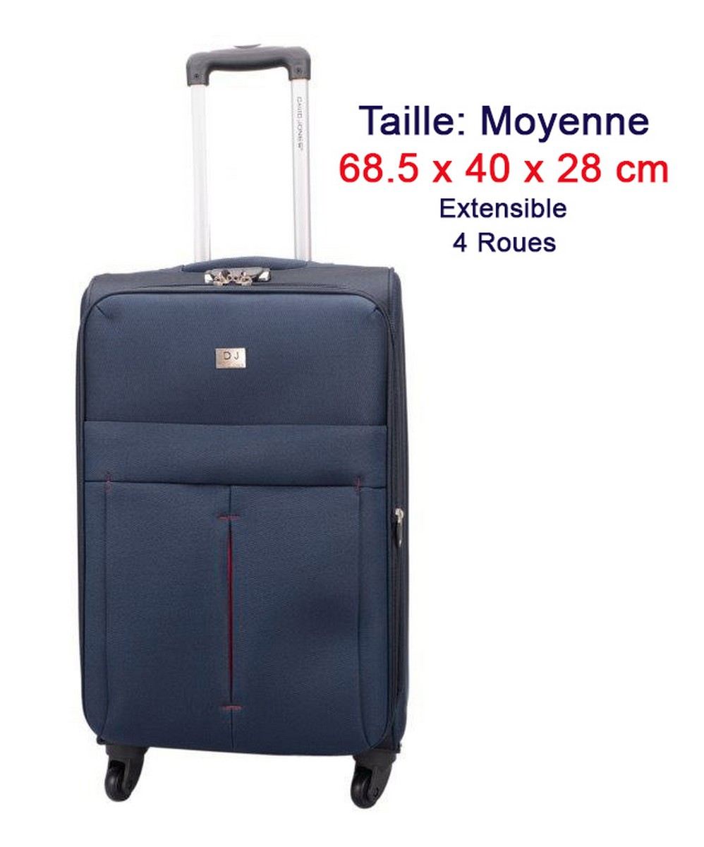 Set de 3 Valises Souples - Lot Trolley Taille Extensible David Jones