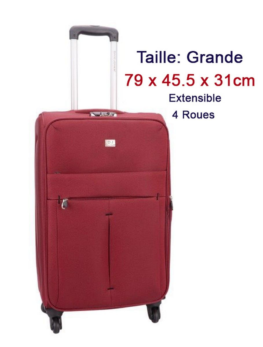 Set de 3 Valises Souples - Lot Trolley Taille Extensible David Jones