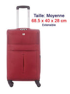 Set de 3 Valises Souples - Lot Trolley Taille Extensible David Jones
