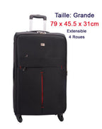 Set de 3 Valises Souples - Lot Trolley Taille Extensible David Jones