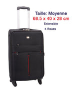 Set de 3 Valises Souples - Lot Trolley Taille Extensible David Jones