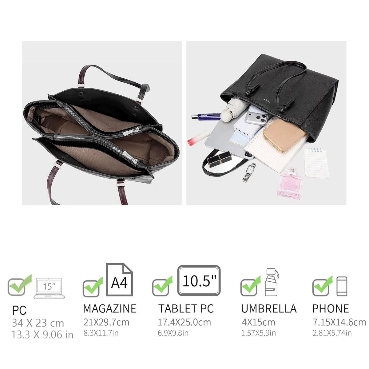 Grand Sac Cabas à 5 Compartiments