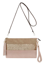 Sac bandoulière souple pailletté tricolore pompon CRAZYCHIC