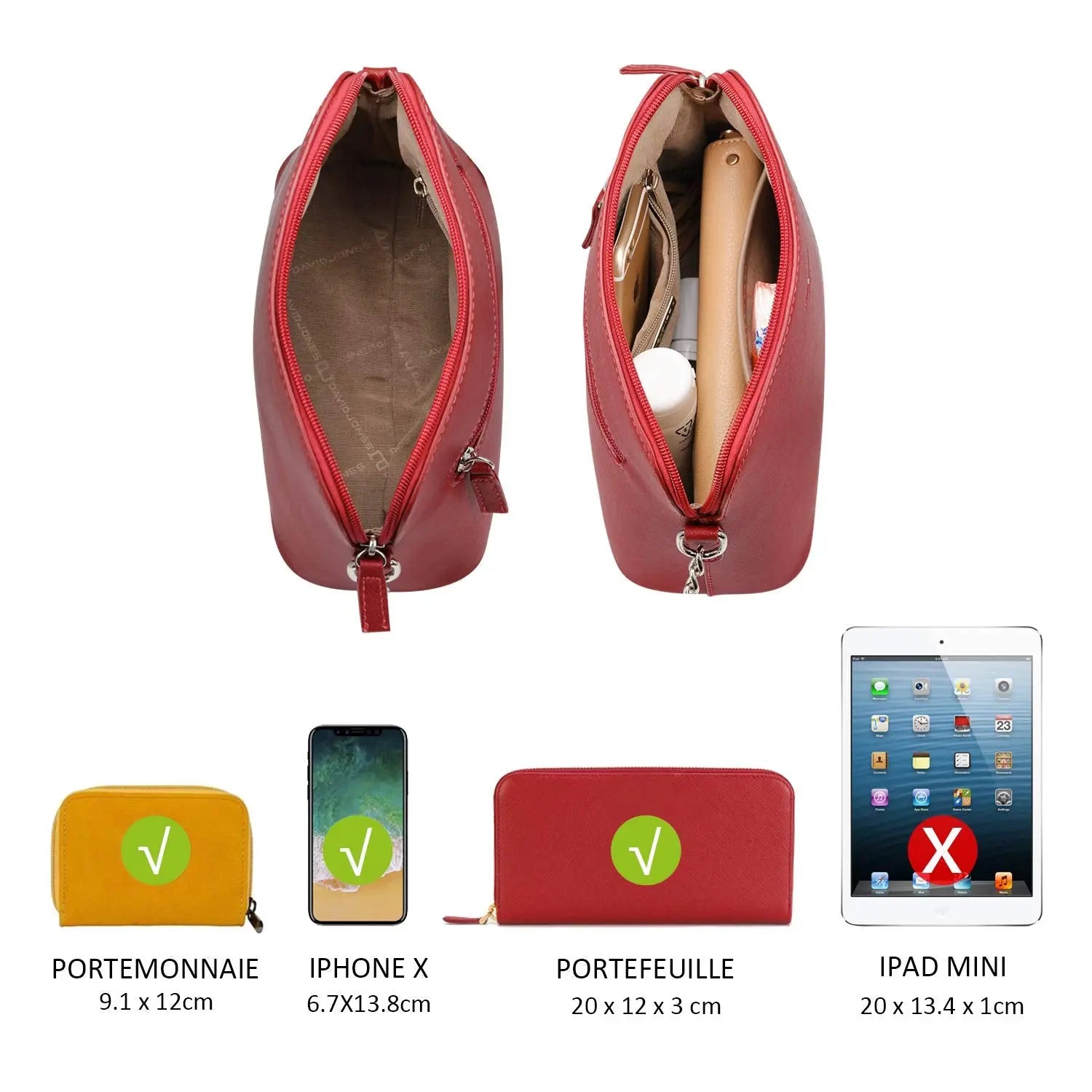 Petit sac bandoulière chaîne semi-rigide David Jones