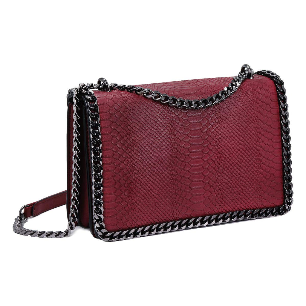 Sac bandoulière chaîne cuir serpent matelassé CRAZYCHIC