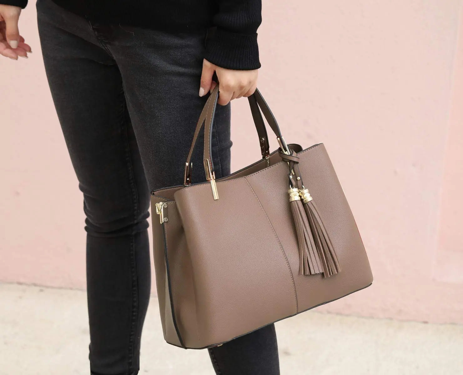 Sac à main femme tricolore pompon CRAZYCHIC