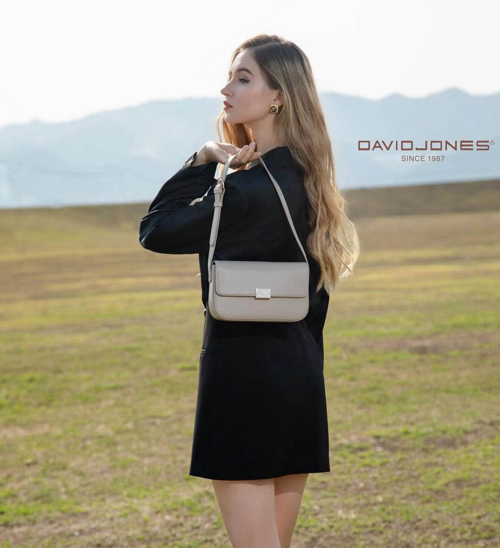 Petit sac bandoulière rabat rigide David Jones