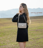 Petit sac bandoulière rabat rigide David Jones