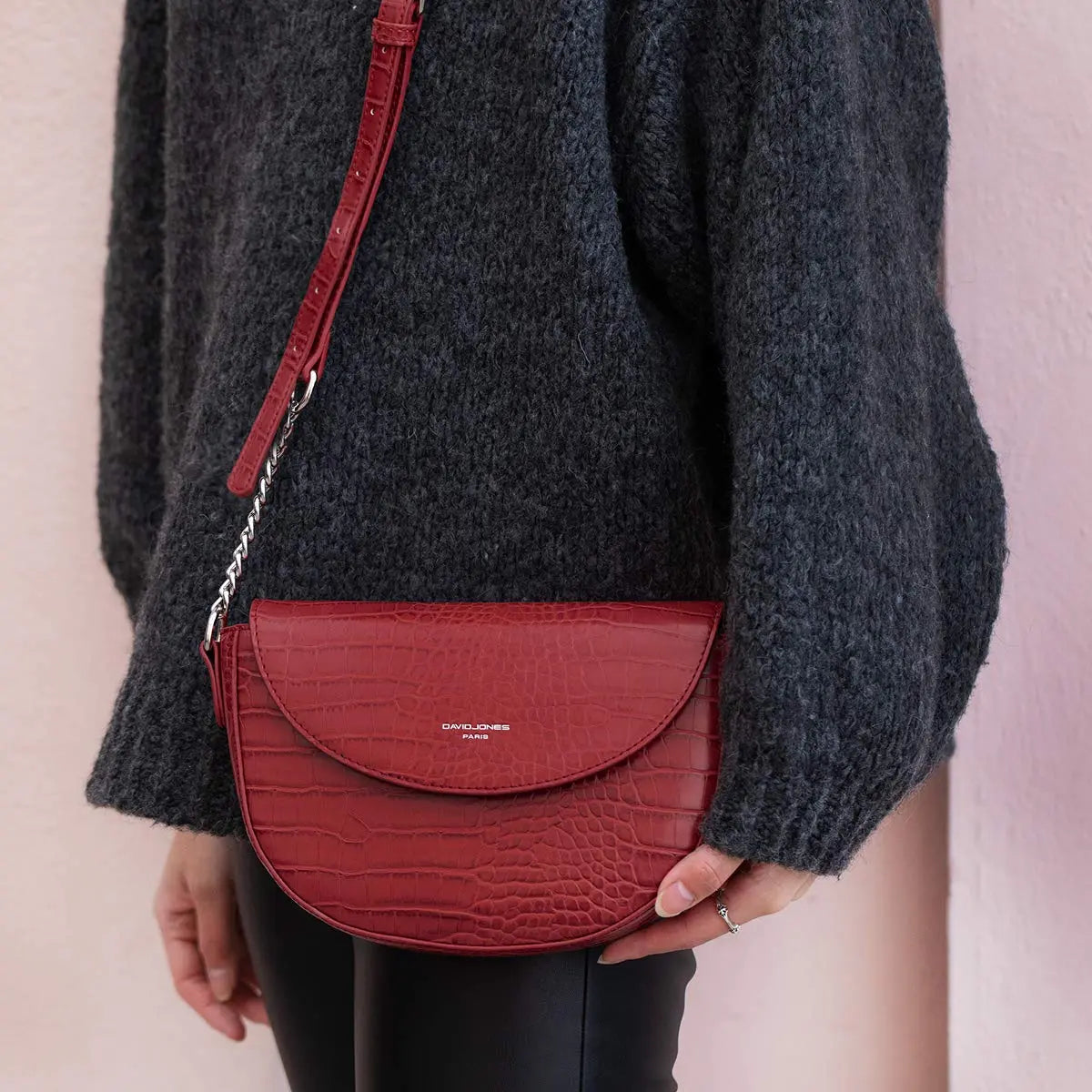 Petit sac bandoulière crocodile David Jones