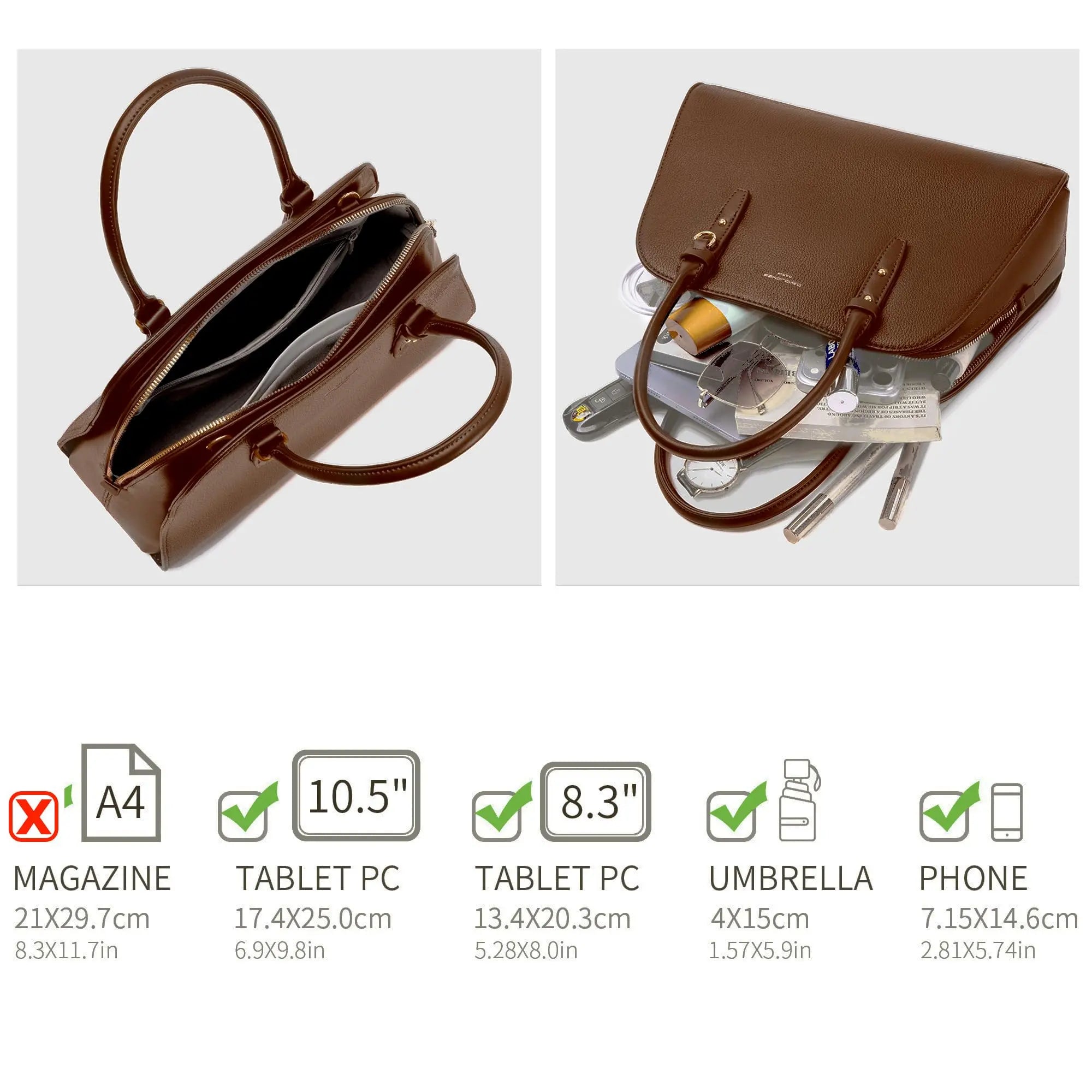 Sac à Main cabas à 3 compartiments de taille moyenne David Jones