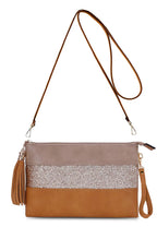 Sac bandoulière souple pailletté tricolore pompon CRAZYCHIC
