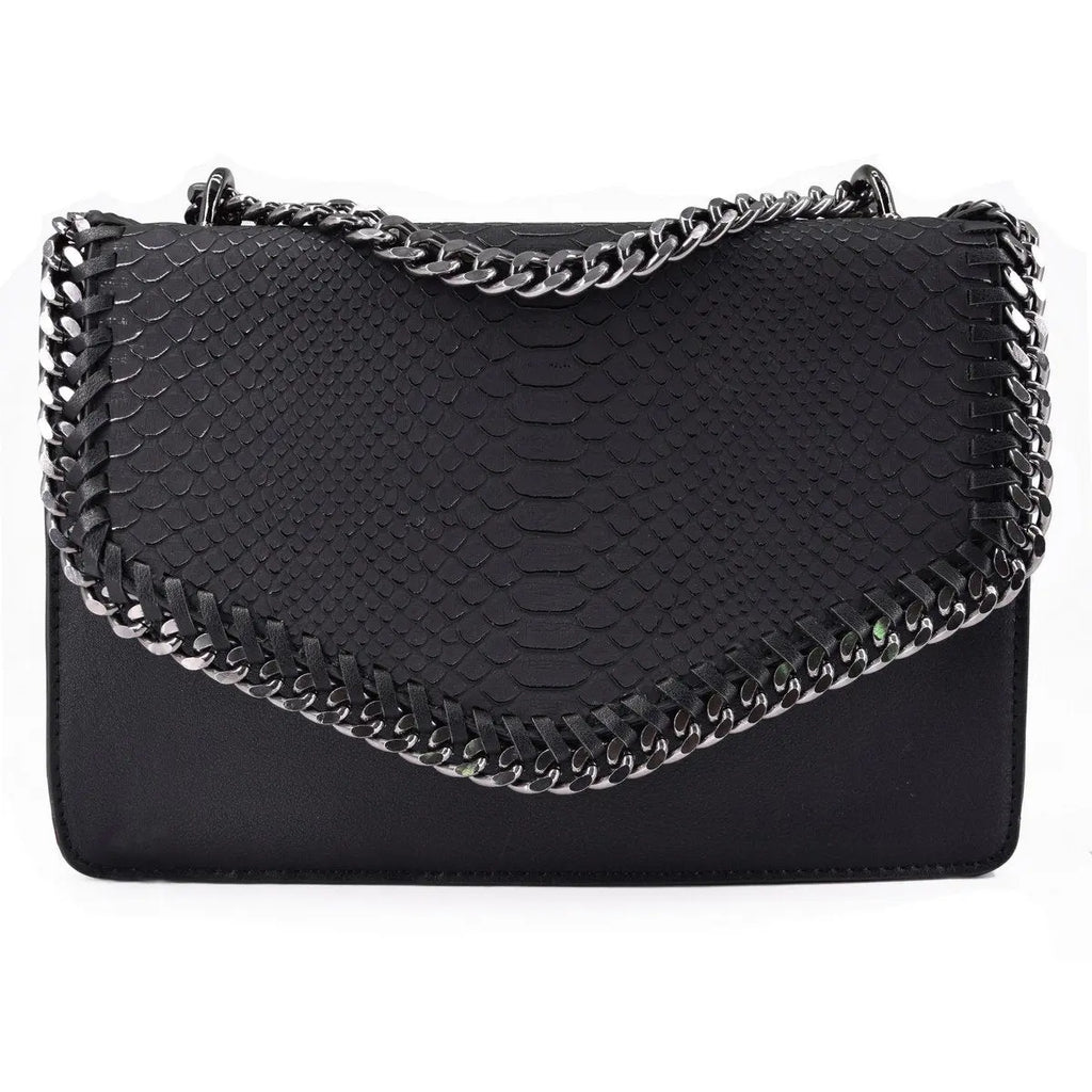 Petit sac bandoulière chaîne matelassé crocodile CRAZYCHIC