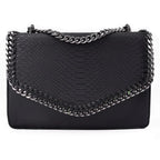 Petit sac bandoulière chaîne matelassé crocodile CRAZYCHIC