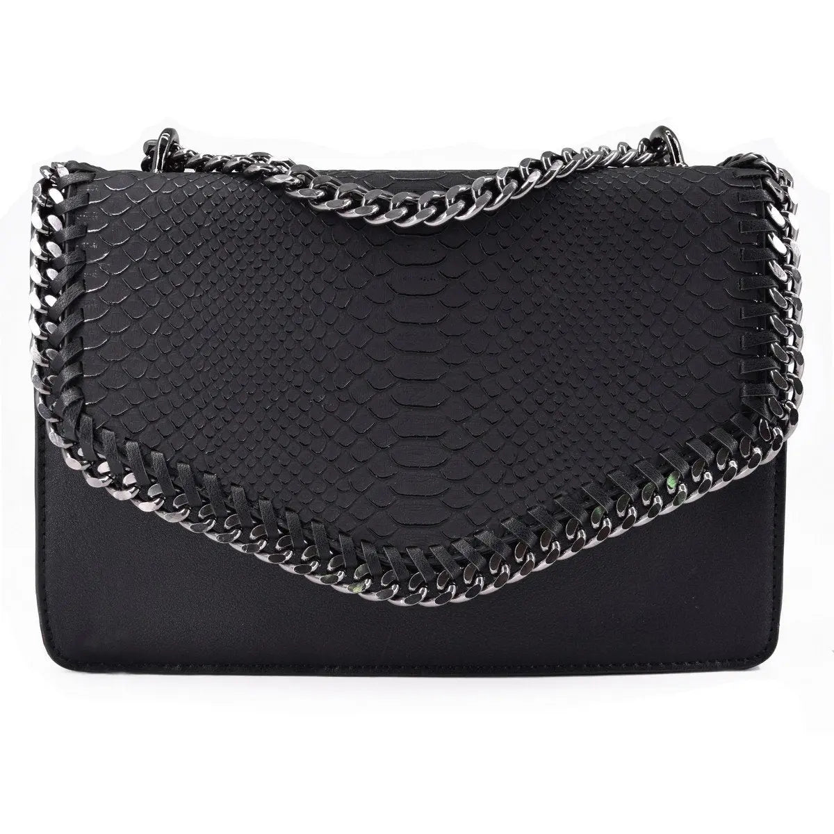 Petit sac bandoulière chaîne matelassé crocodile CRAZYCHIC