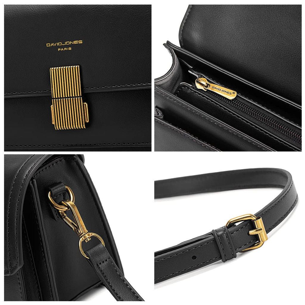 Petit sac bandoulière rabat David Jones