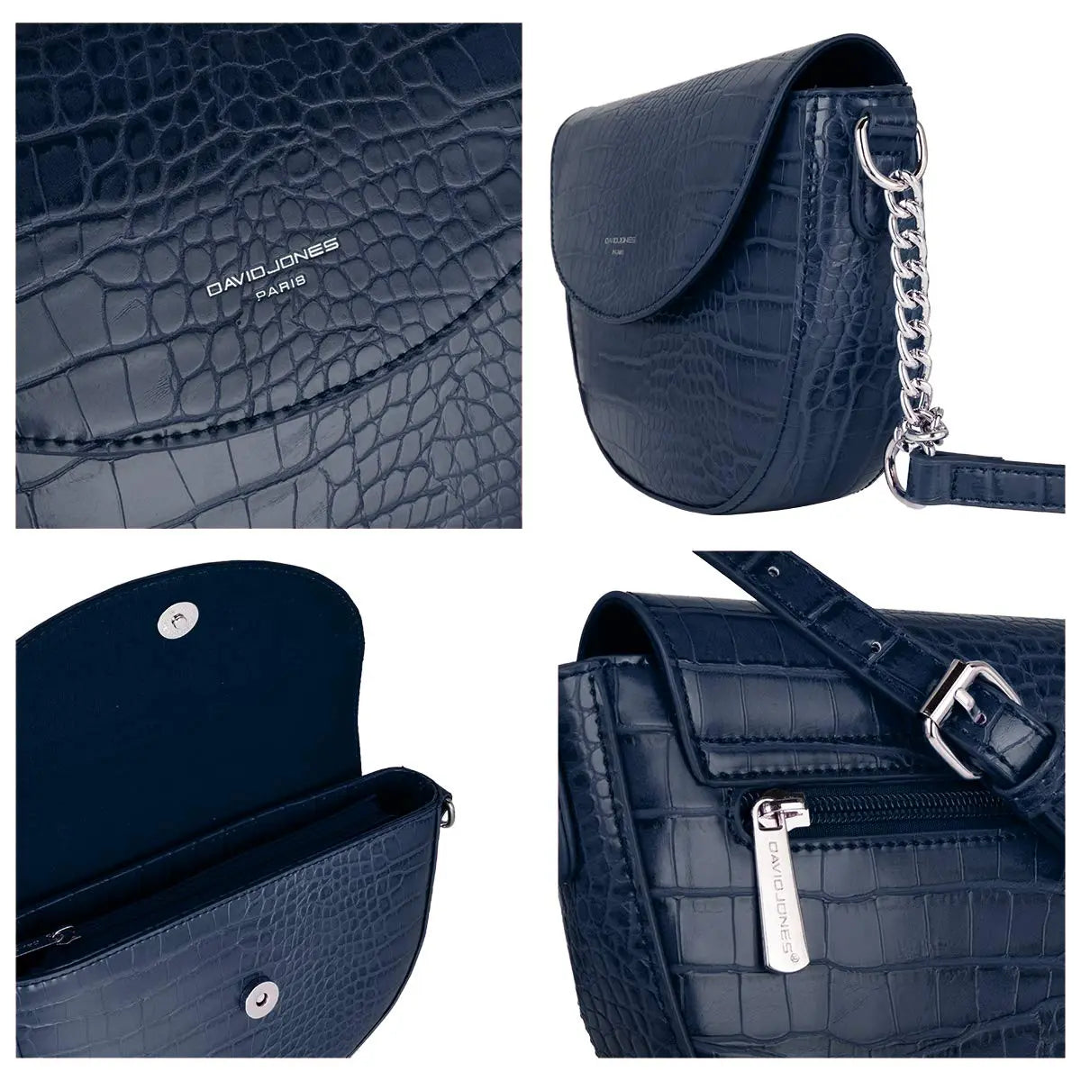 Petit sac bandoulière crocodile David Jones