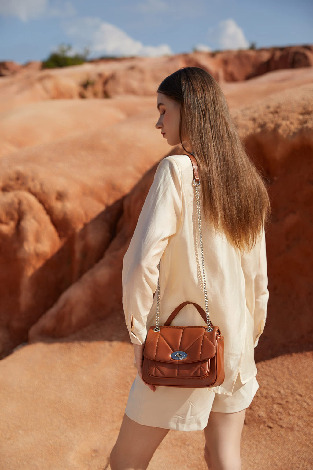 Sac bandoulière matelassé David Jones