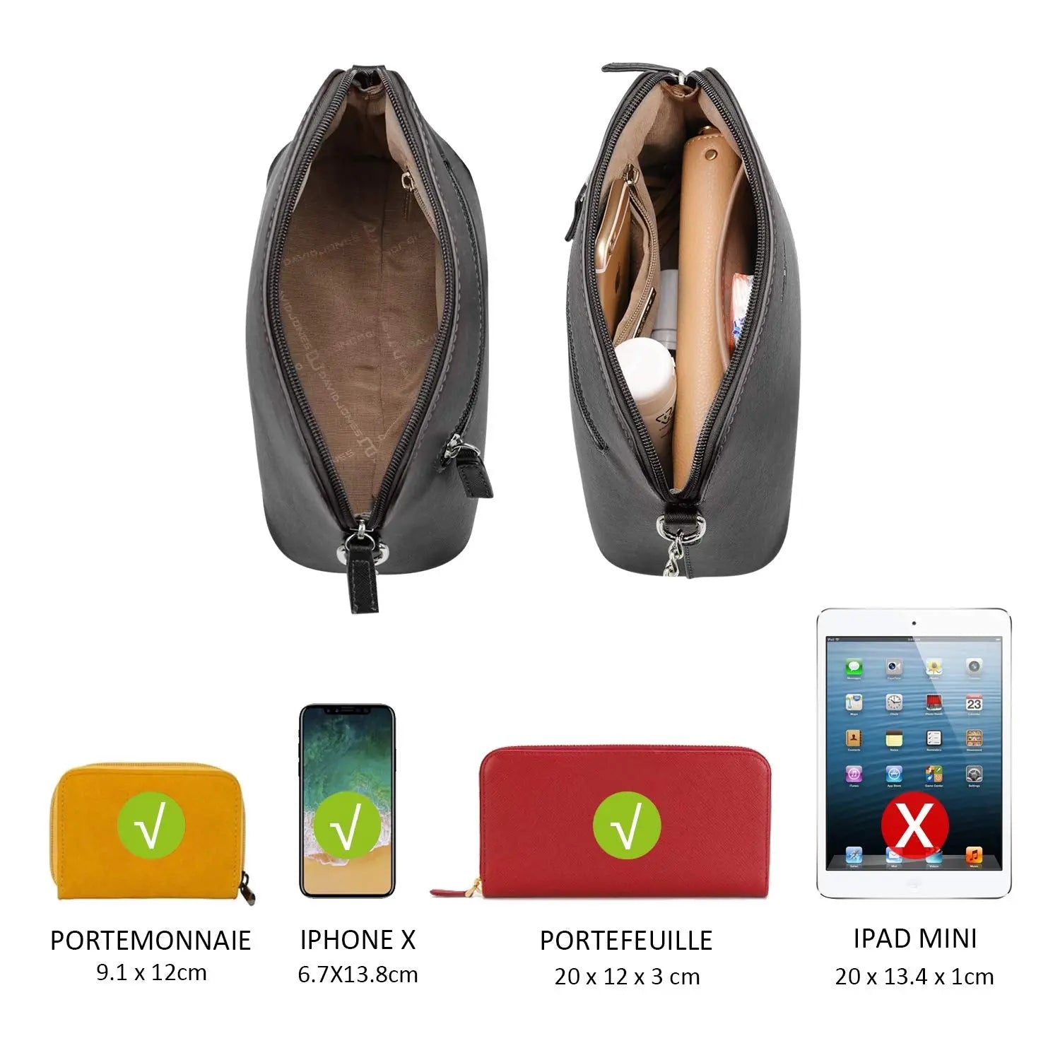 Petit sac bandoulière chaîne semi-rigide David Jones