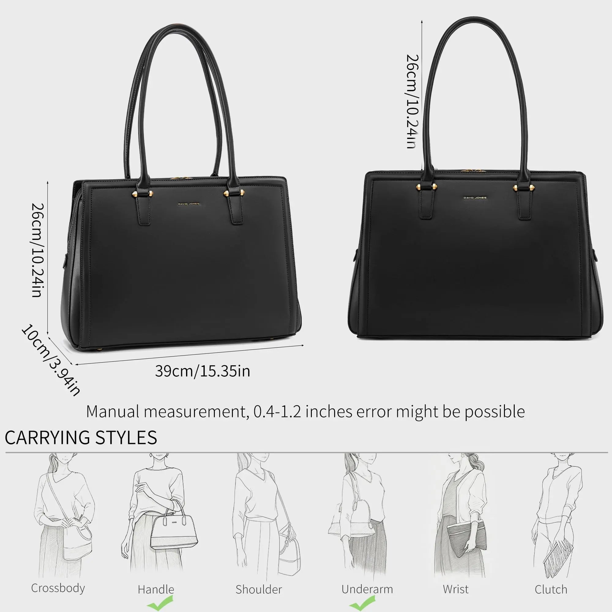Grand Sac Porte-Document Sac à Main Business Cuir PU David Jones