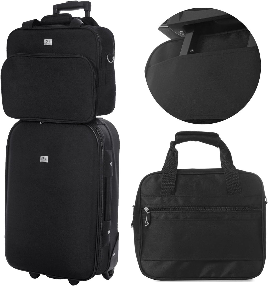 Set Trolley Valise Cabine + Vanity NOIR David Jones