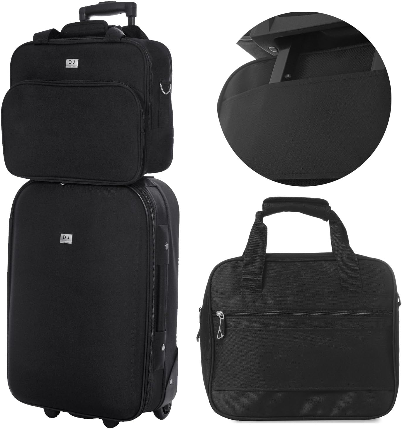 Set Trolley Valise Cabine + Vanity NOIR David Jones