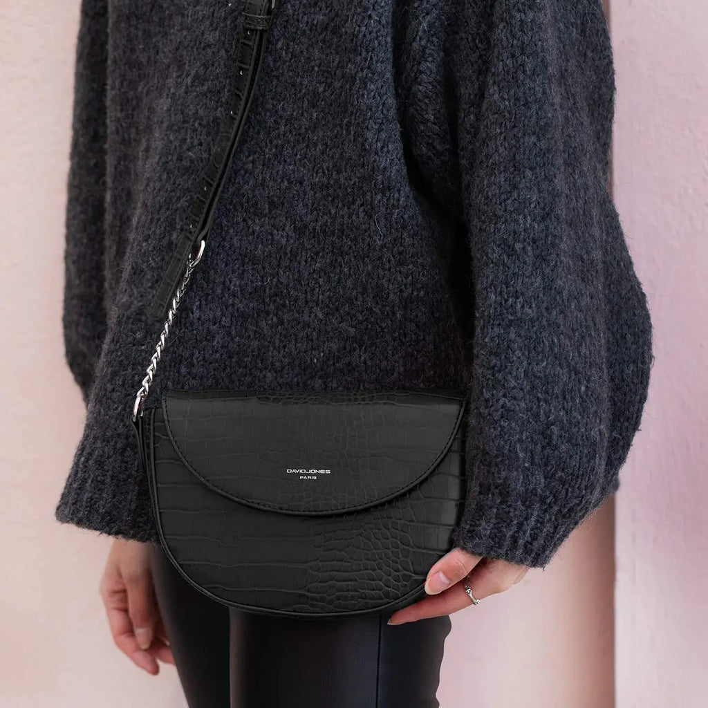 Petit sac bandoulière crocodile David Jones
