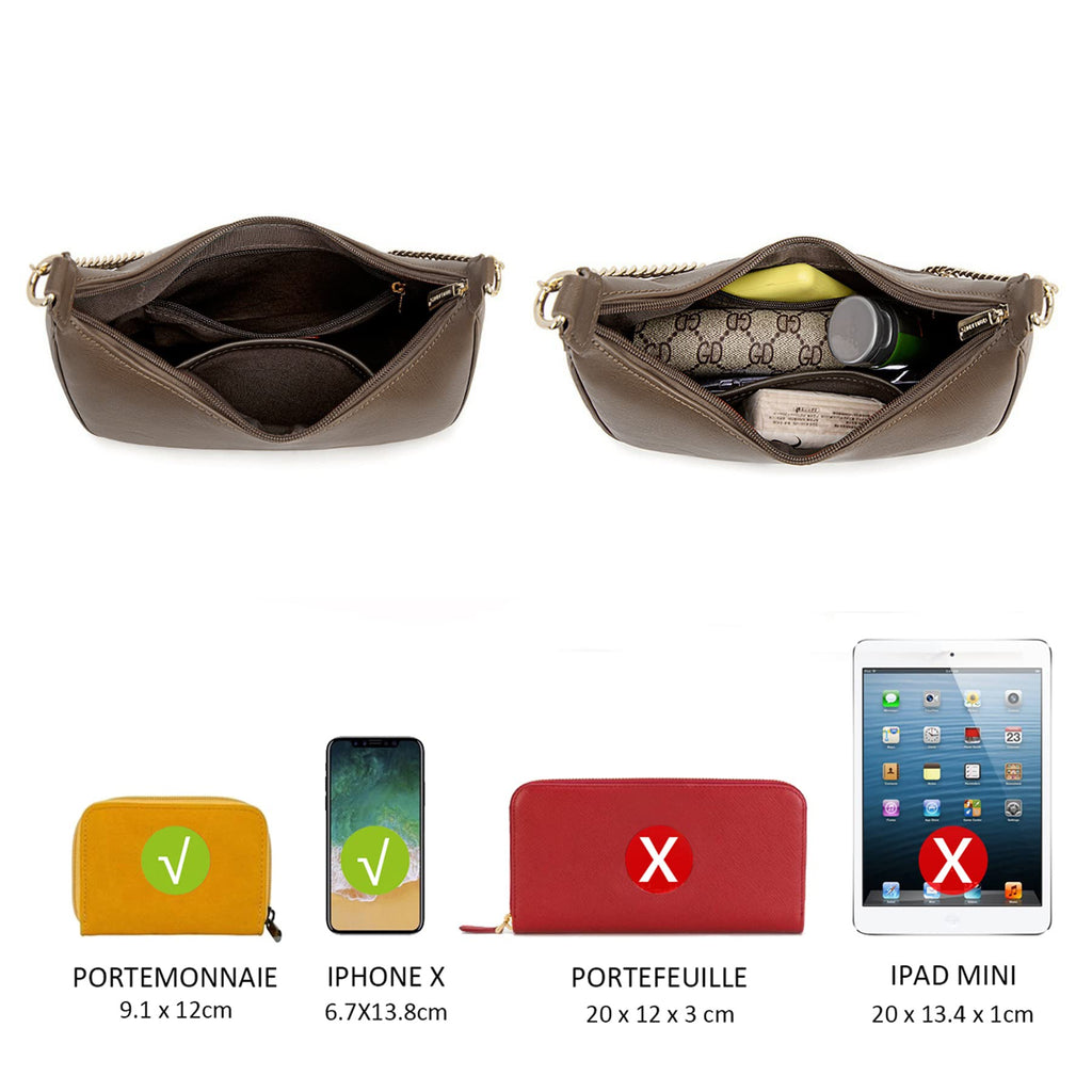 Petit sac porté épaule forme banane David Jones