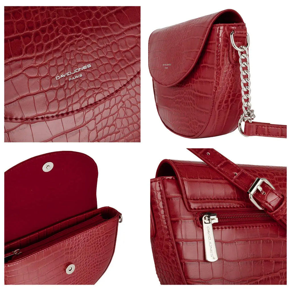 Petit sac bandoulière crocodile David Jones