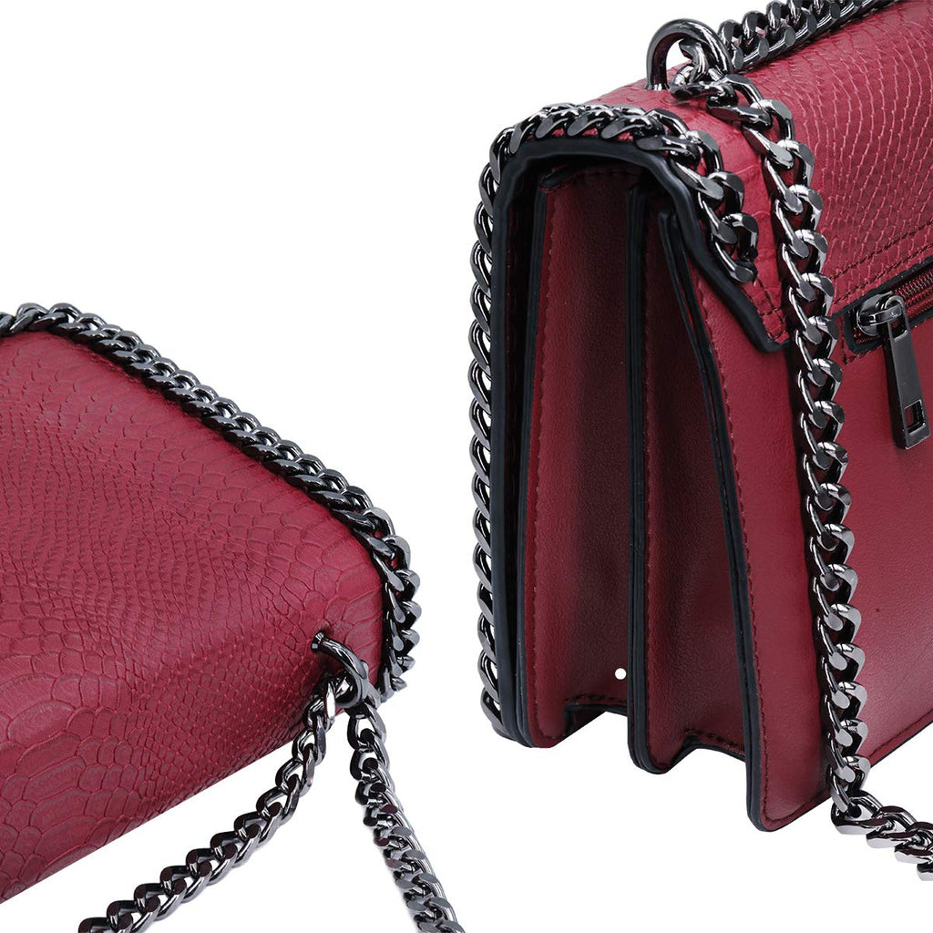 Sac bandoulière chaîne cuir serpent matelassé CRAZYCHIC