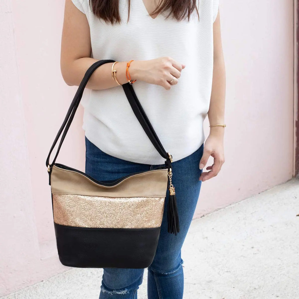 Sac bandoulière pailletté tricolore CRAZYCHIC