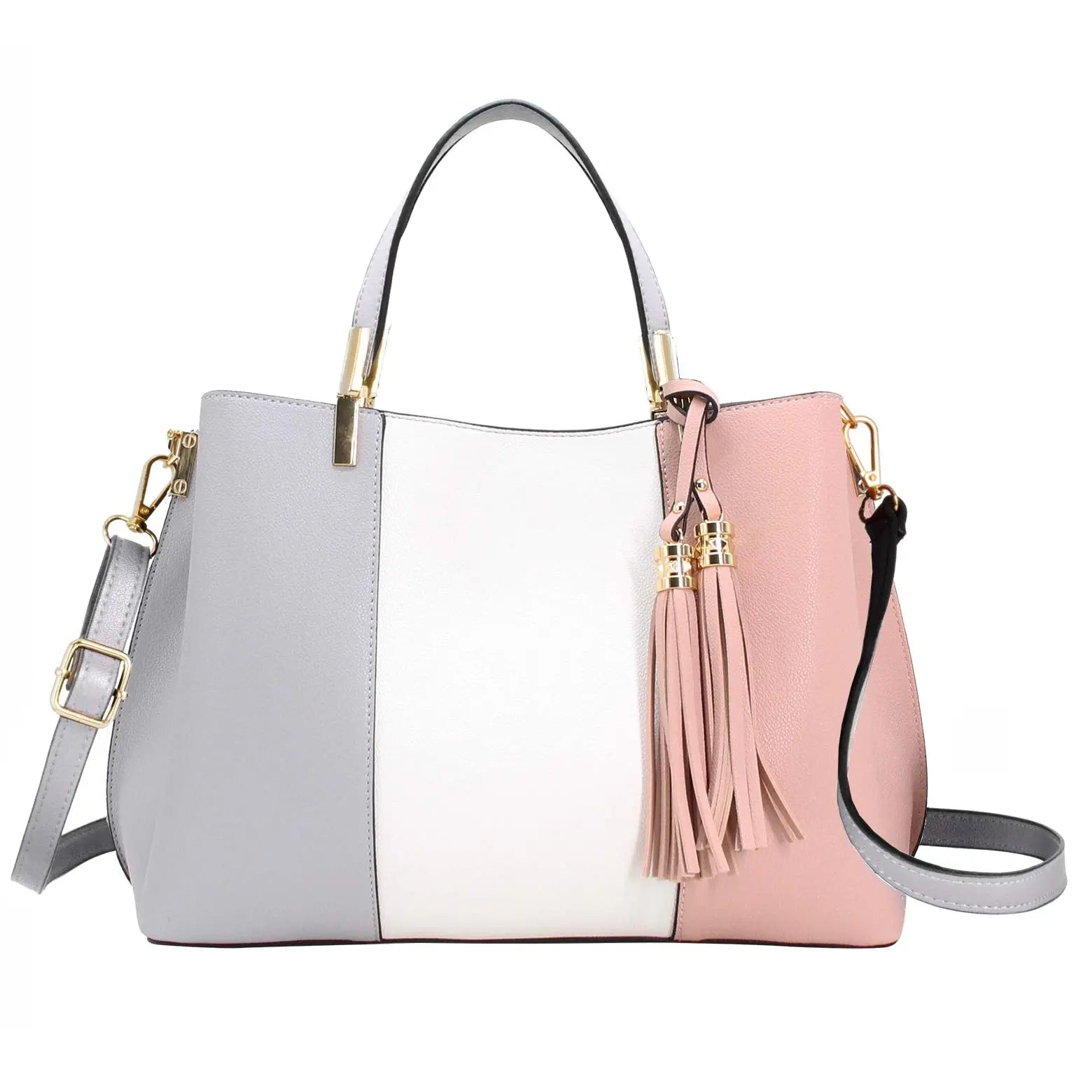 Sac à main femme tricolore pompon CRAZYCHIC