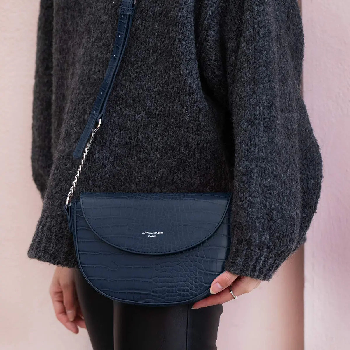 Petit sac bandoulière crocodile David Jones