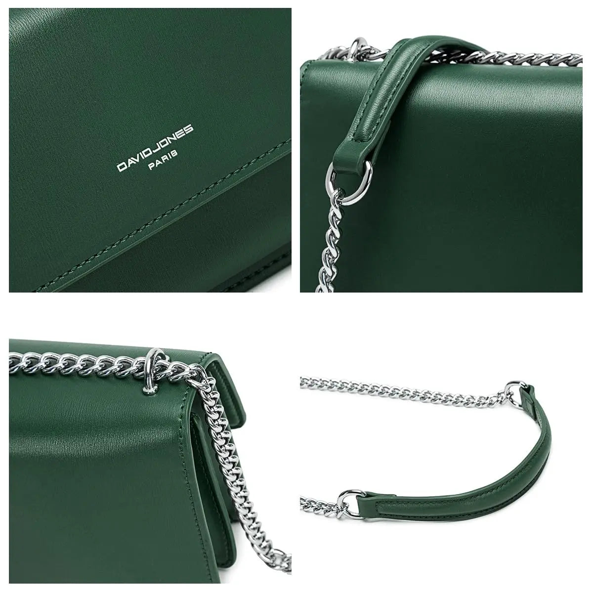 Sac bandoulière chaîne rabat David Jones